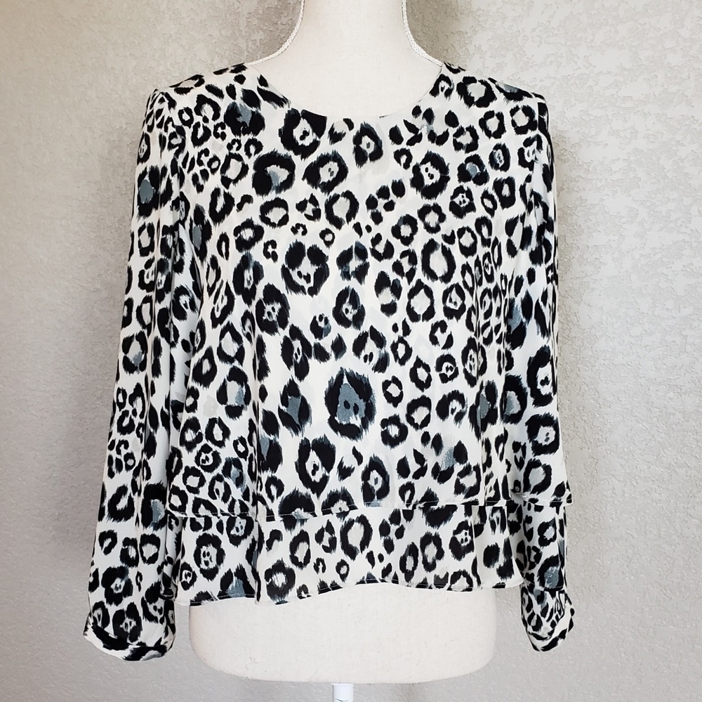 Zara basics blouse. Leopard print.